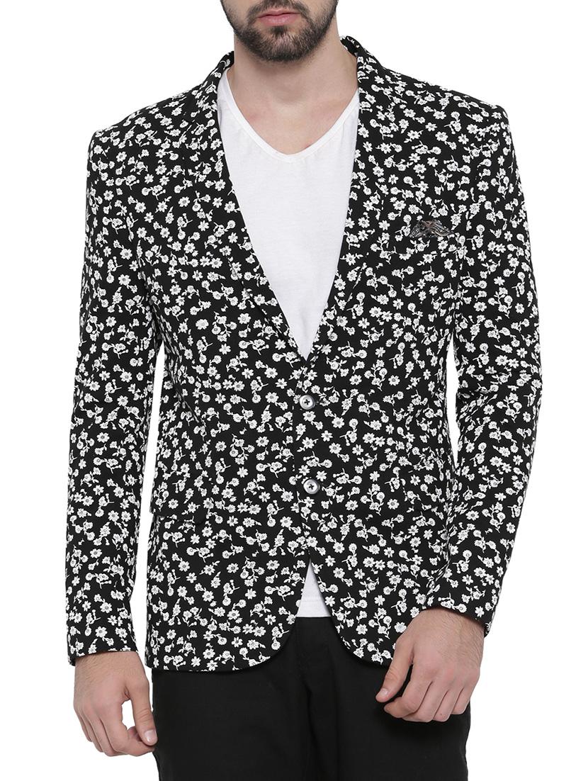 black cotton casual blazer