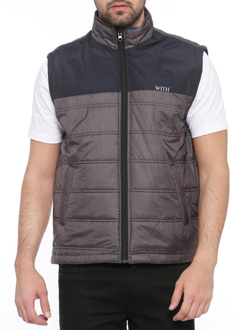 grey polyester quilted jacket - 14527673 - Standard Image - 1