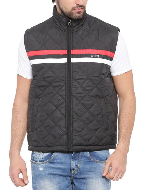 black polyester quilted jacket - 14527675 - Standard Image - 1