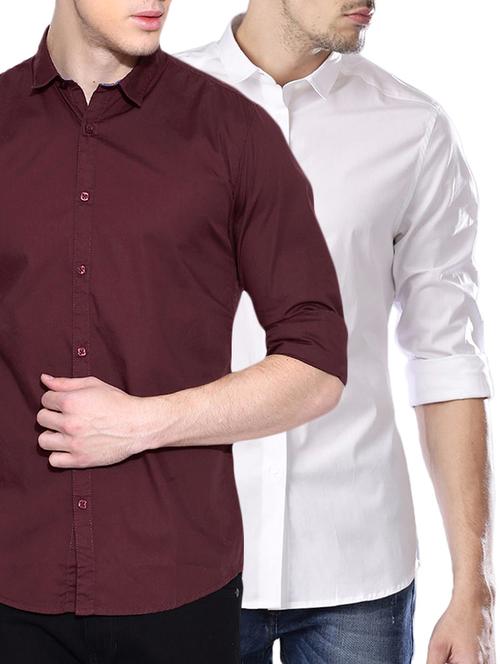 (set of 2)multi colored cotton casual shirt - 14528065 - Very Small Image - 1