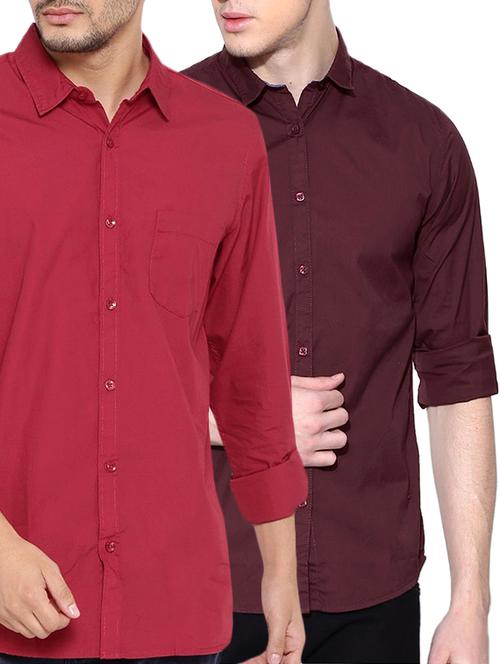 (set of 2)multi colored cotton casual shirt - 14528067 - Very Small Image - 1