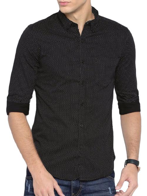 black cotton casual shirt - 14528106 - Very Small Image - 1