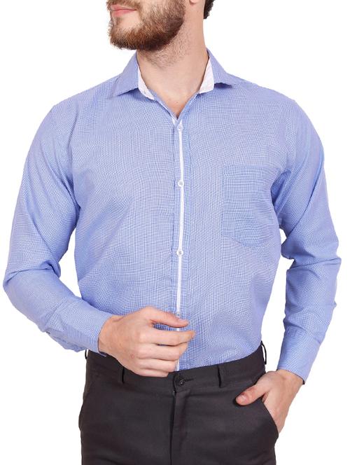 blue cotton casual shirt - 14528147 - Very Small Image - 1