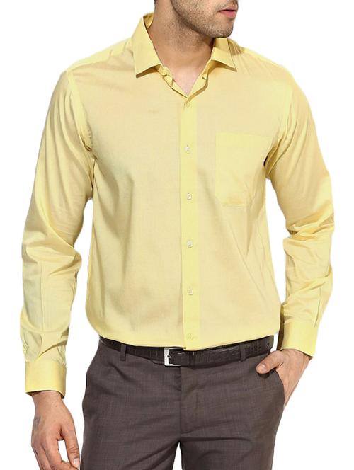 yellow cotton formal shirt - 14528150 - Very Small Image - 1