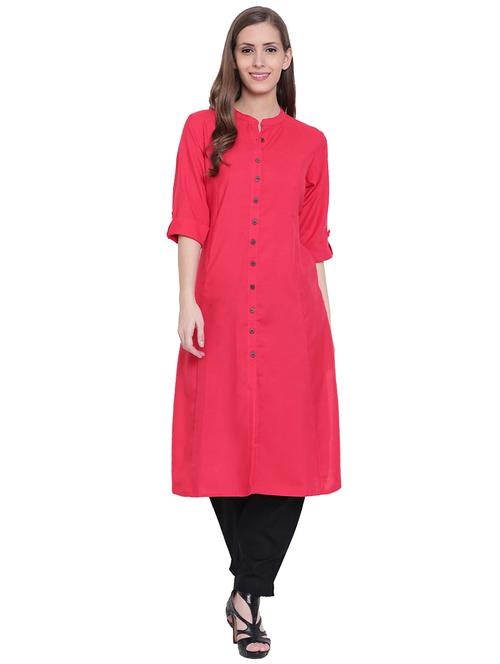 pink a-line kurta - 14528306 - Very Small Image - 1