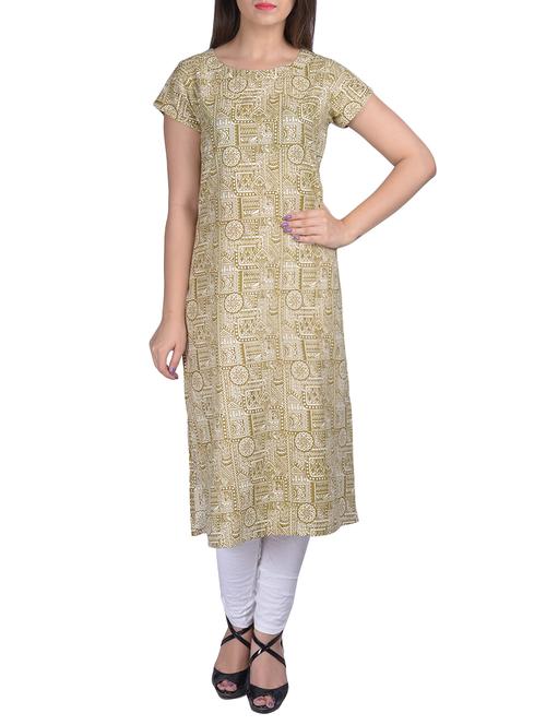 beige cotton straight kurta - 14528416 - Very Small Image - 1