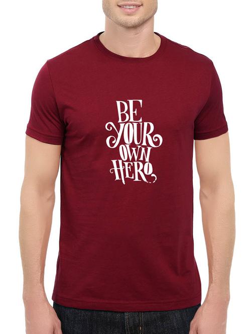 maroon cotton t-shirt - 14528501 - Standard Image - 1
