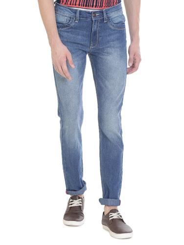 blue cotton washed jeans - 14528551 - Very Small Image - 1