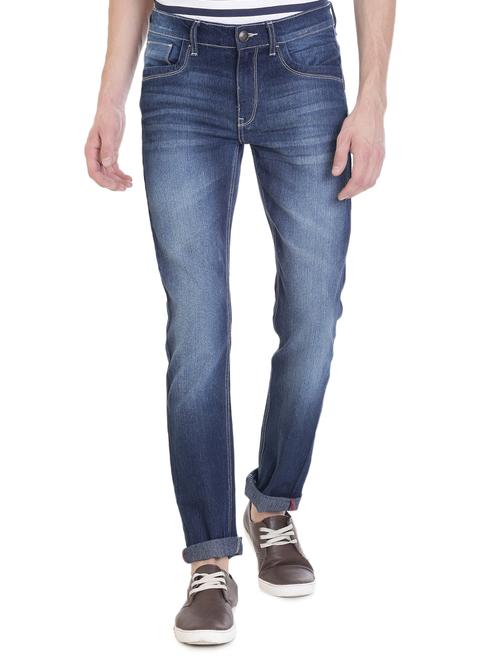 blue cotton washed jeans - 14528559 - Standard Image - 1
