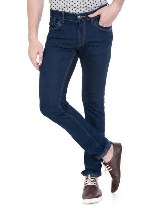 blue cotton plain jeans - 14528567 - Very Small Image - 1