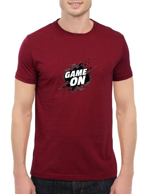 maroon cotton t-shirt - 14528576 - Standard Image - 1