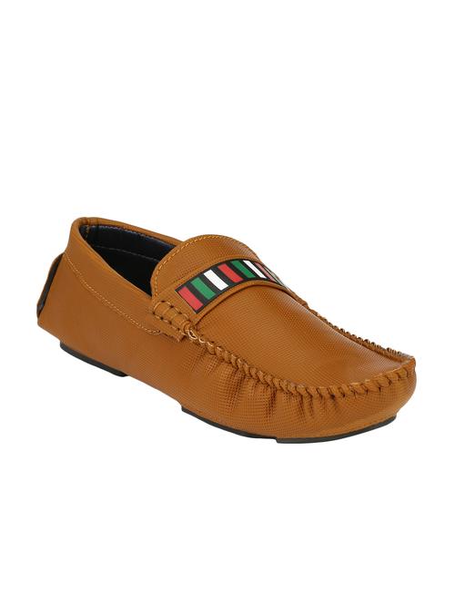 tan leatherette slip on loafer - 14528672 - Standard Image - 1