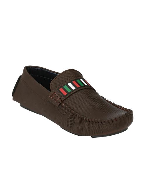 brown leatherette slip on loafer - 14528673 - Very Small Image - 1