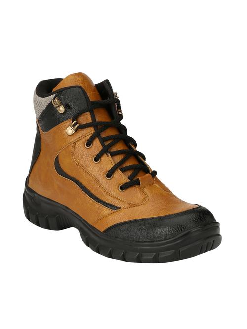 tan synthetic high ankle boots - 14528709 - Standard Image - 1