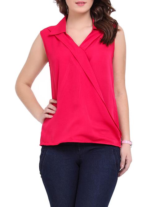 pink poly crepe top - 14528721 - Very Small Image - 1