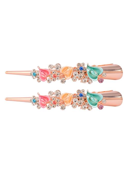 THE ETHNIC WEARS Gold Plated Hair Pin for Women - Set of 2 (HP-0041) - 14528763 - Standard Image - 1