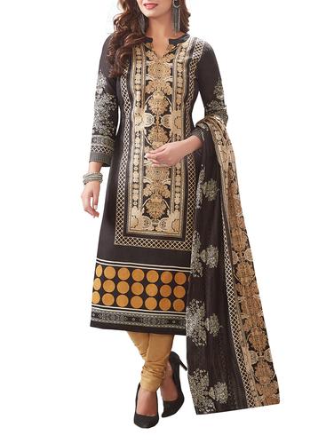 Multicolored churidaar suit dress material - 14528810 - Very Small Image - 1