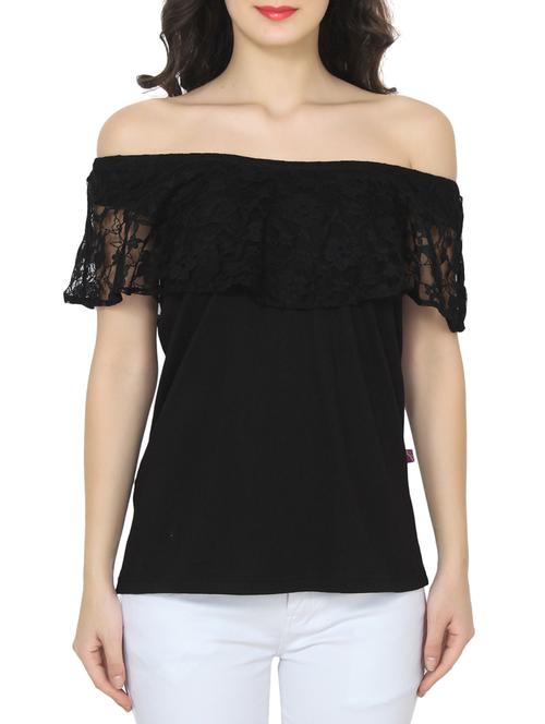 solid black jersey top - 14528824 - Standard Image - 1