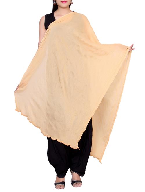 beige chiffon crinkled dupatta - 14528825 - Very Small Image - 1