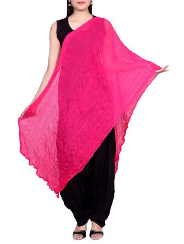 magenta chiffon crinkled dupatta - 14528831 - Very Small Image - 1