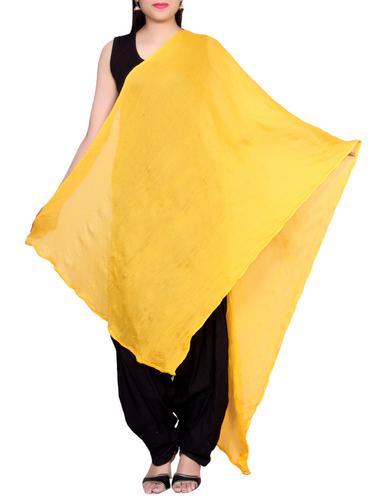 yellow chiffon crinkled dupatta - 14528834 - Very Small Image - 1