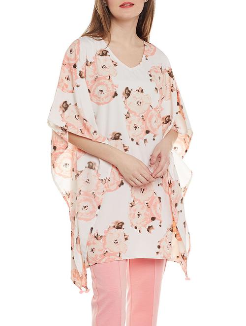 multicolored floral printed crepe kaftan - 14528905 - Very Small Image - 1