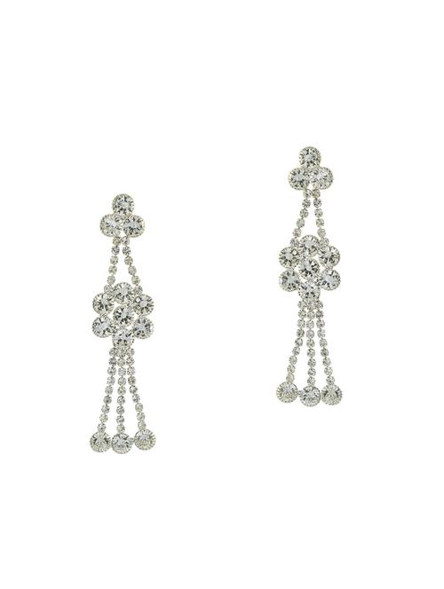 silver metal drop earrings - 14528908 - Standard Image - 1