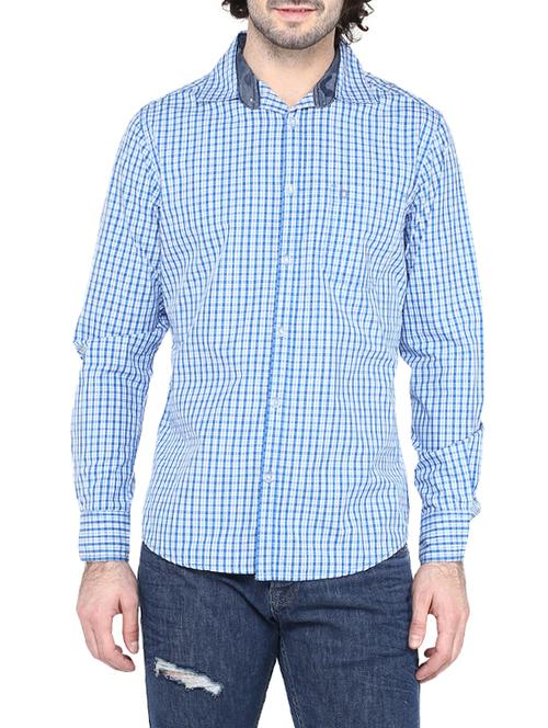 blue cotton casual shirt - 14528991 - Standard Image - 1