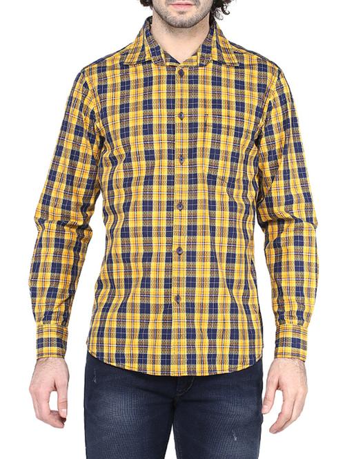 yellow cotton casual shirt - 14528993 - Standard Image - 1