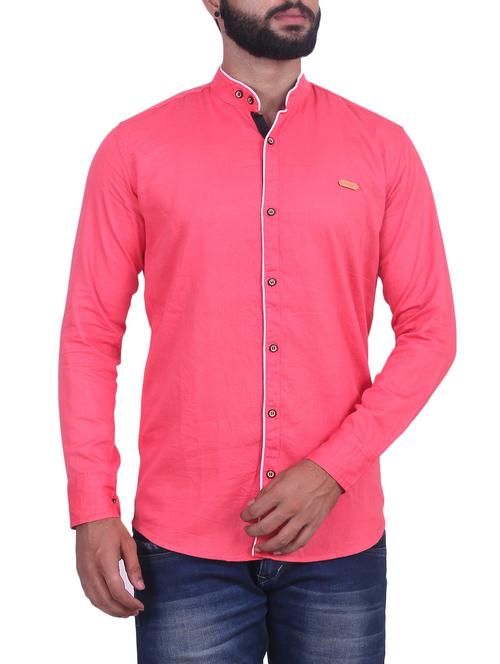 pink cotton blend casual shirt - 14529095 - Standard Image - 1