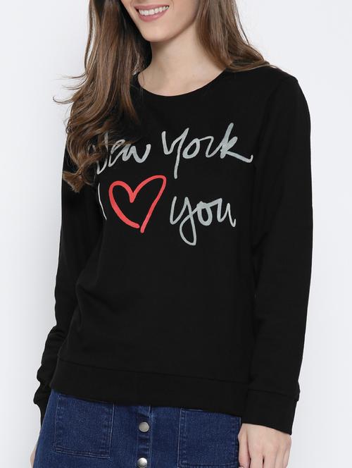 black printed sweatshirt - 14529116 - Very Small Image - 1