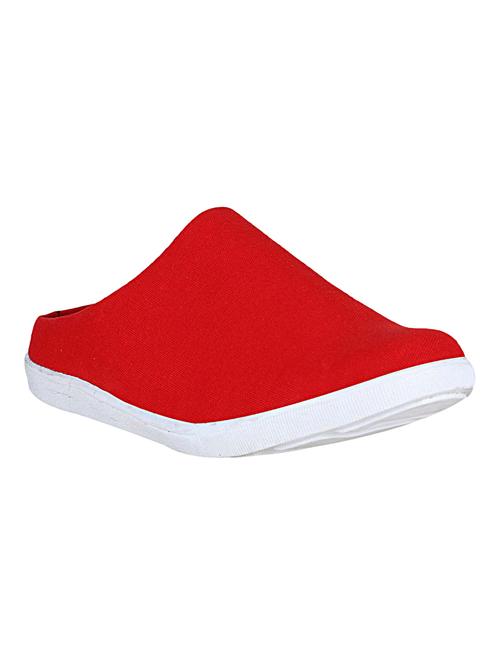red canvas slip on mules - 14529130 - Standard Image - 1