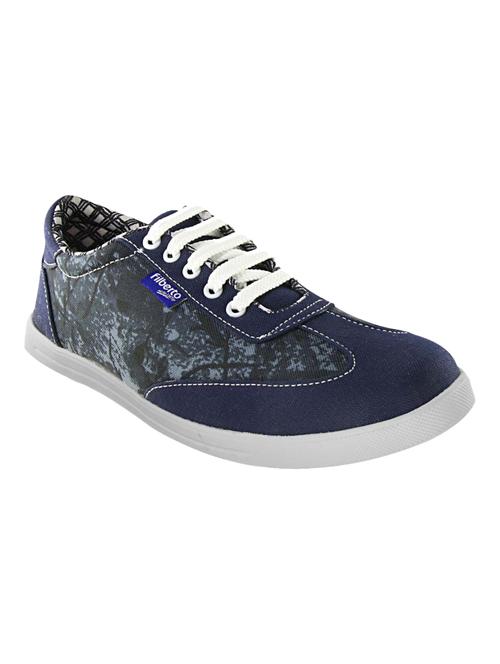 navy canvas lace up sneakers - 14529144 - Standard Image - 1