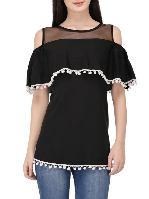 solid black rayon top - 14529179 - Standard Image - 1