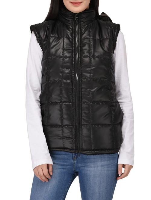 solid black gilet jacket - 14529186 - Standard Image - 1