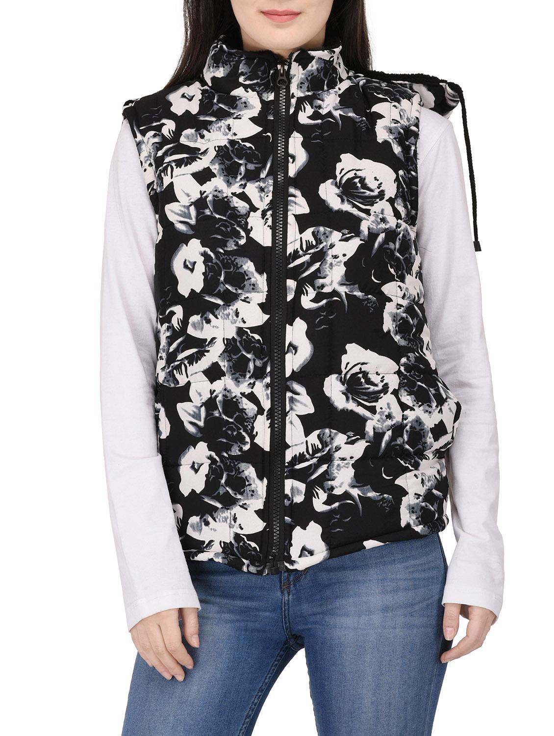 black printed gilet jacket - 14529187 - Zoom Image - 1