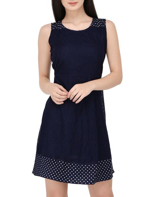 blue poly crepe shift dress - 14529322 - Standard Image - 1
