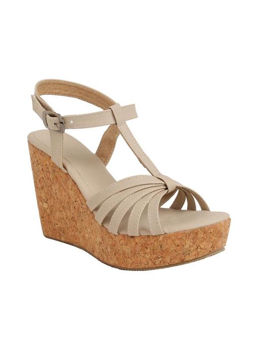 beige faux leather platforms wedges - 14529342 - Very Small Image - 1