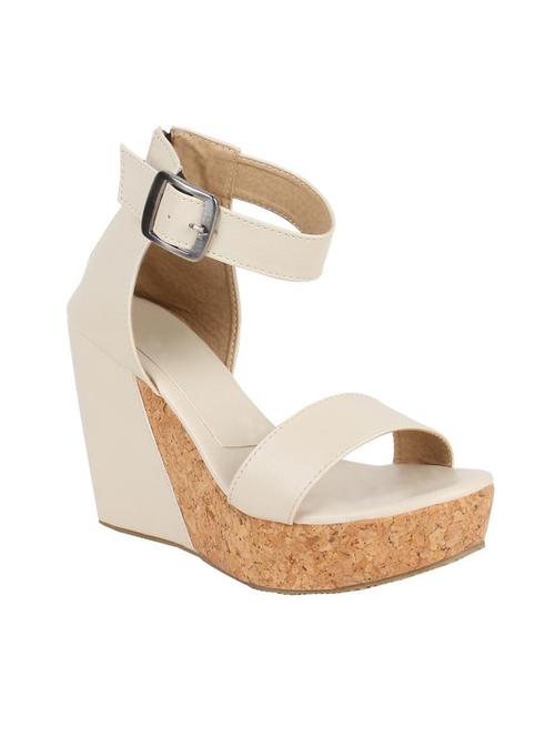 Glitzy Galz Women Cream Platform Sandal - 14529345 - Standard Image - 1