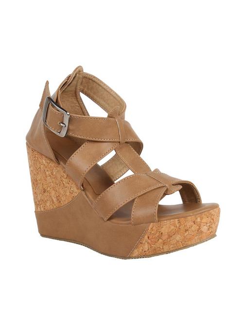 Glitzy Galz Women Beige Platform Sandal - 14529346 - Standard Image - 1