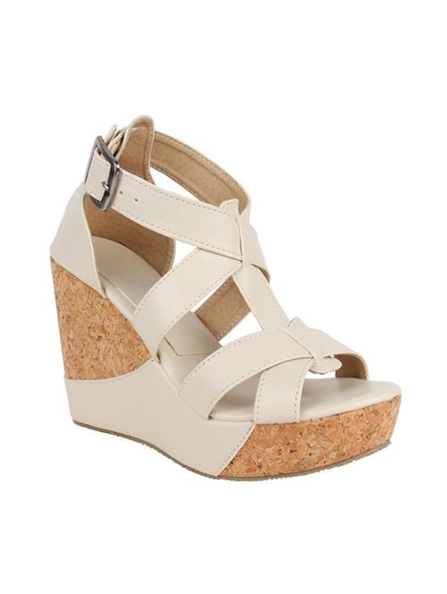 Glitzy Galz Women Cream Platform Sandal - 14529348 - Standard Image - 1
