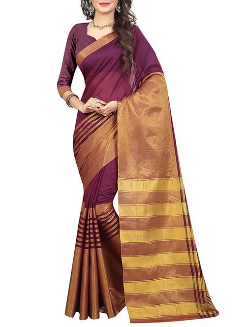 magenta cotton woven saree - 14529413 - Very Small Image - 1