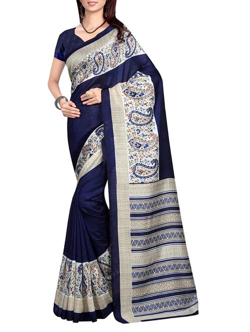 navy blue bhagalpuri silk saree - 14529433 - Very Small Image - 1