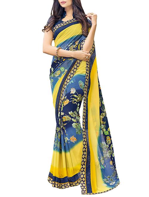 multi georgette printed saree - 14529453 - Very Small Image - 1