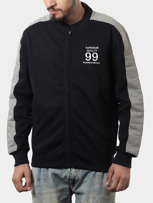 navy blue fleece color block sweatshirt - 14529480 - Very Small Image - 1