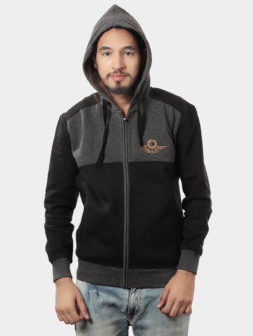 black fleece color block sweatshirt - 14529500 - Very Small Image - 1