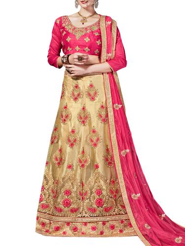 beige net embroidered lehenga - 14529675 - Very Small Image - 1