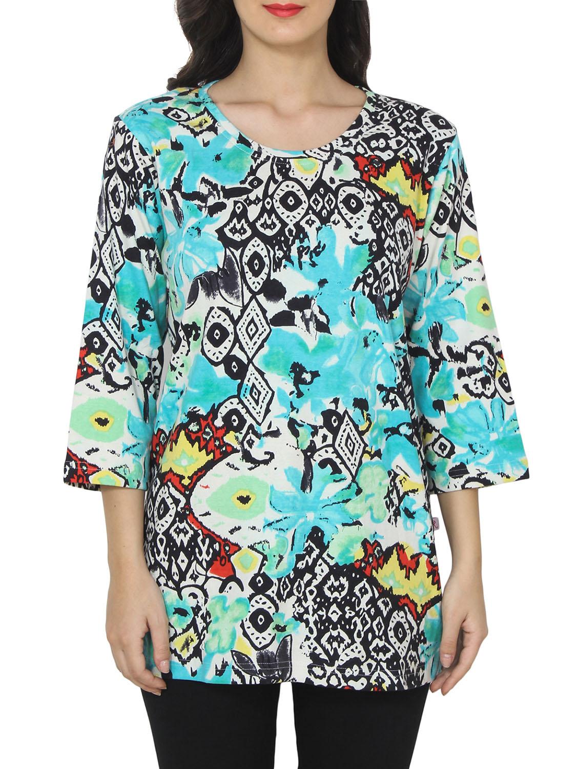 blue printed tunic - 14529830 - Zoom Image - 1