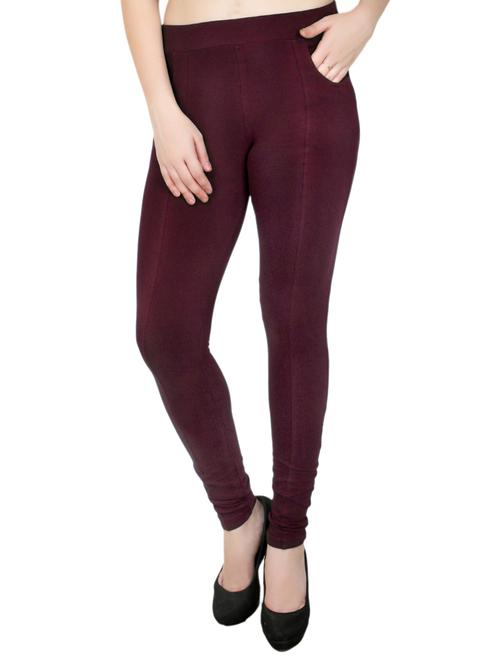 brown cotton lycra jegging - 14529897 - Standard Image - 1