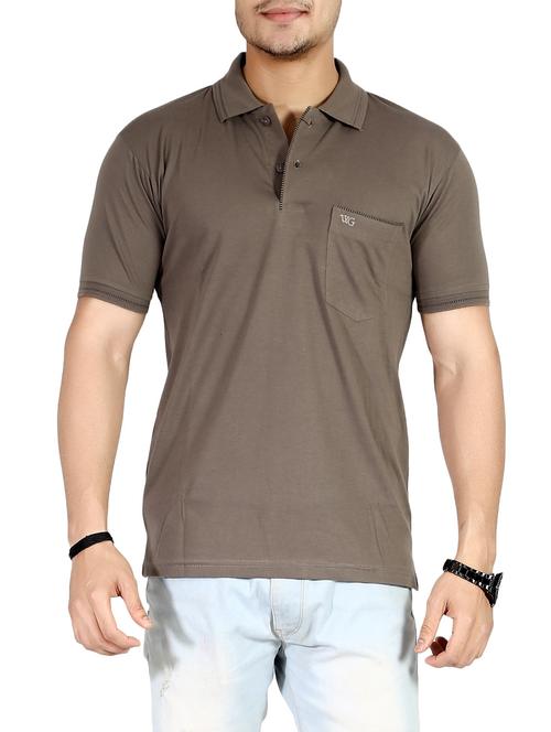brown cotton pocket t-shirt - 14529926 - Standard Image - 1